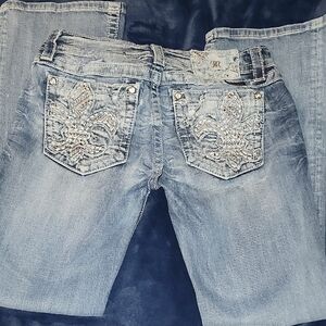 MissMe Blue Jeans with Embellished Pockets
